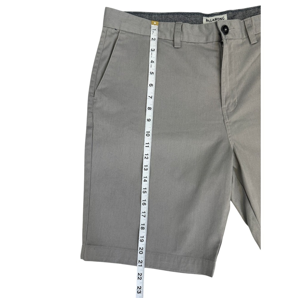 Billabong Mens Gray Chino Shorts Size 38 Flat Front Casual Skate Summer Shorts - Picture 7 of 10